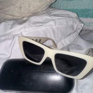 Alexander McQueen ivory Cat-Eye Sunglasses